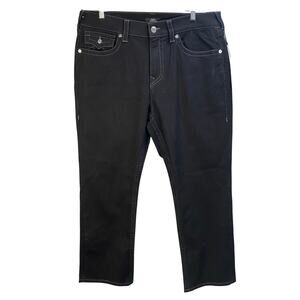 True Religion Ricky Black Jeans Menswear Classic Stitch Denim Pants Size 36x30‎